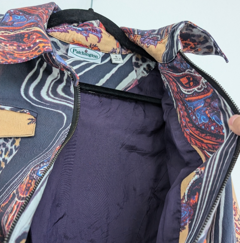 Patchington Patchwork Paisley Colorful Front Zip … - image 5